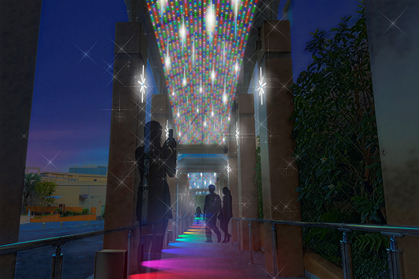 胸ときめくイルミネーション“Rainbow Road”登場 12月1日に点灯開始!7色の輝くカラフルな光の回廊