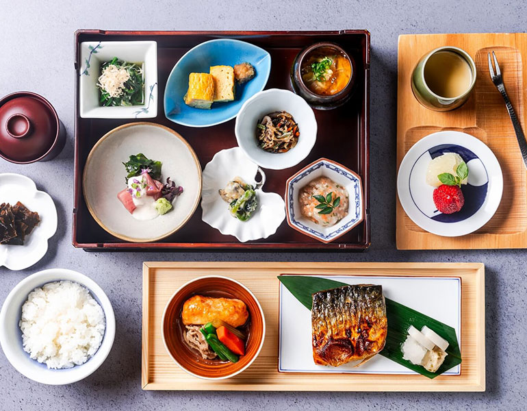 ▲ご飯との調和を大切にした和食膳