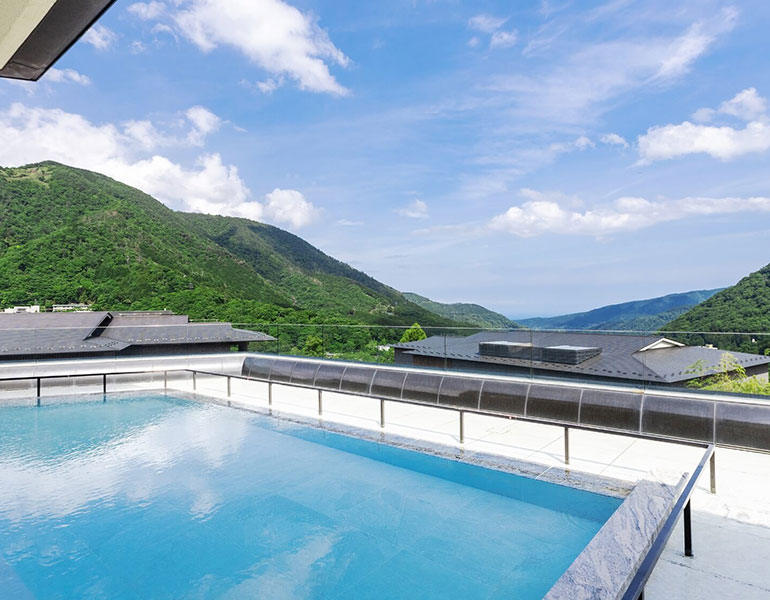 ▲展望露天風呂「蒼海」