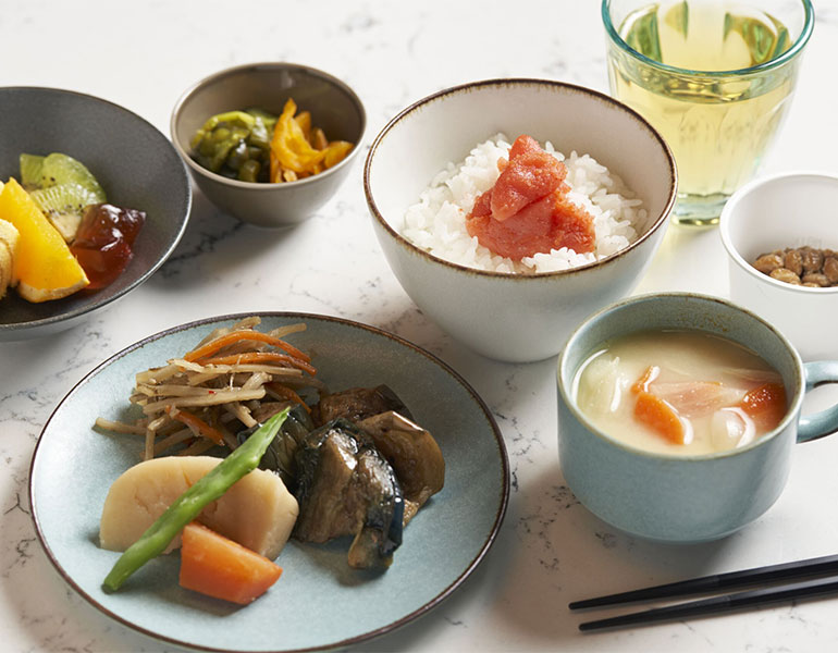 ▲和洋の朝食ビュッフェ